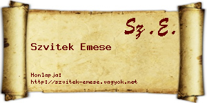 Szvitek Emese névjegykártya