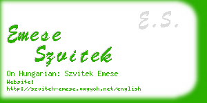 emese szvitek business card